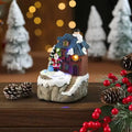 Christmas Lighted Music Box Resin Santa Ornament Gift Box Xmas Decorative Gift for Home Kitchen Cafe Window Holiday Party