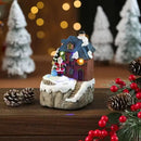 Christmas Lighted Music Box Resin Santa Ornament Gift Box Xmas Decorative Gift for Home Kitchen Cafe Window Holiday Party