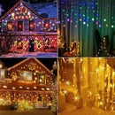 Christmas Light Led Snowflake Curtain Icicle Fairy String Lights Outdoor Garland Home Party Garden 2025 New Year Decoration