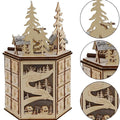 Christmas Wooden 24 Countdown Arrival Music Calendar Wooden Office Desktop Decorations Bedroom Arrival Village Scene Ornaments
