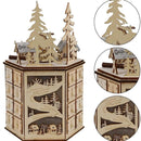 Christmas Wooden 24 Countdown Arrival Music Calendar Wooden Office Desktop Decorations Bedroom Arrival Village Scene Ornaments