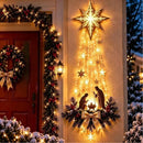 Christmas /Bethlehem Star of Faith/ Lighted Nativity Wall Decor Glowing Christmas Hanging Ornament LED Lights Indoor Decor Party