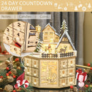 Christmas Wooden 24 Countdown Arrival Music Calendar Wooden Office Desktop Decorations Bedroom Arrival Village Scene Ornaments