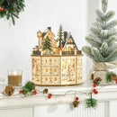 Christmas Wooden 24 Countdown Arrival Music Calendar Wooden Office Desktop Decorations Bedroom Arrival Village Scene Ornaments
