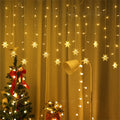 Christmas Light Led Snowflake Curtain Icicle Fairy String Lights Outdoor Garland Home Party Garden 2025 New Year Decoration