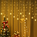 Christmas Light Led Snowflake Curtain Icicle Fairy String Lights Outdoor Garland Home Party Garden 2025 New Year Decoration