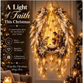 Christmas Bethlehem Star of Faith Lighted/* Nativity Wall Decor Glowing Christmas Hanging Ornament LED Lights Indoor Decor Party