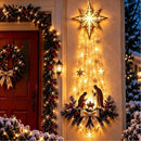 Christmas Bethlehem Star of Faith Lighted/* Nativity Wall Decor Glowing Christmas Hanging Ornament LED Lights Indoor Decor Party